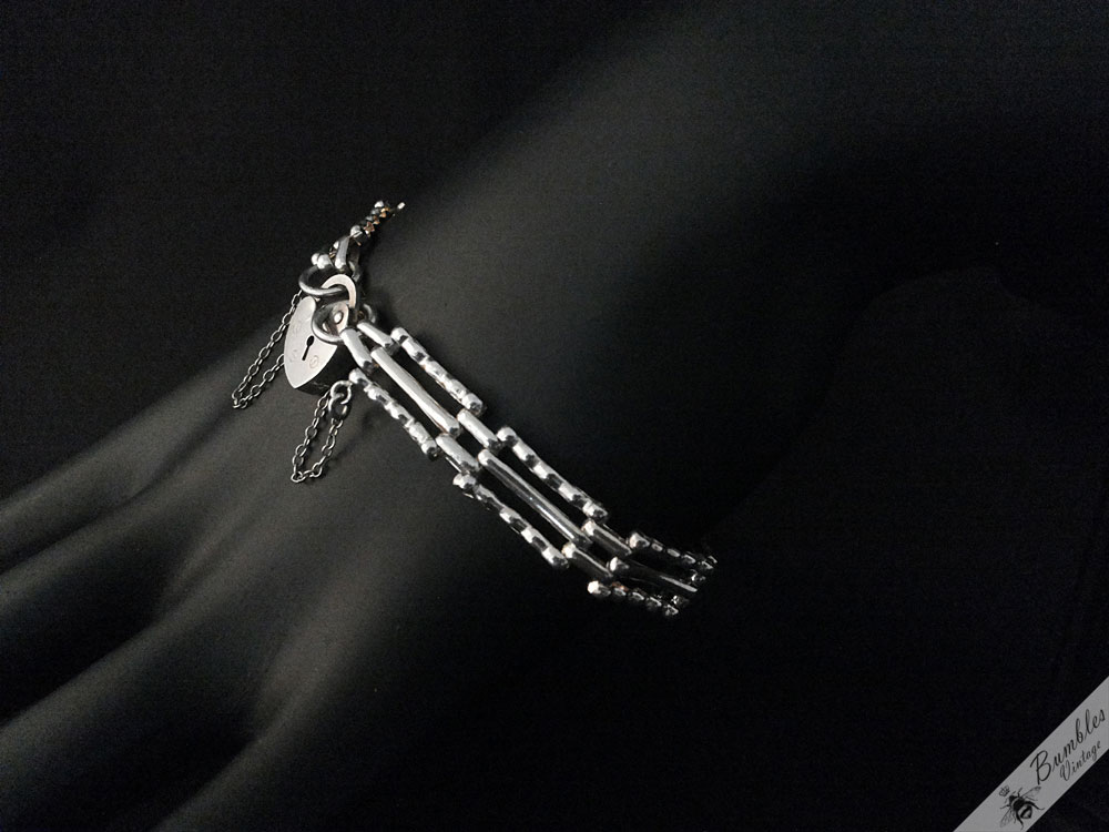 Vintage Sterling Silver Gate Bracelet - Image 2