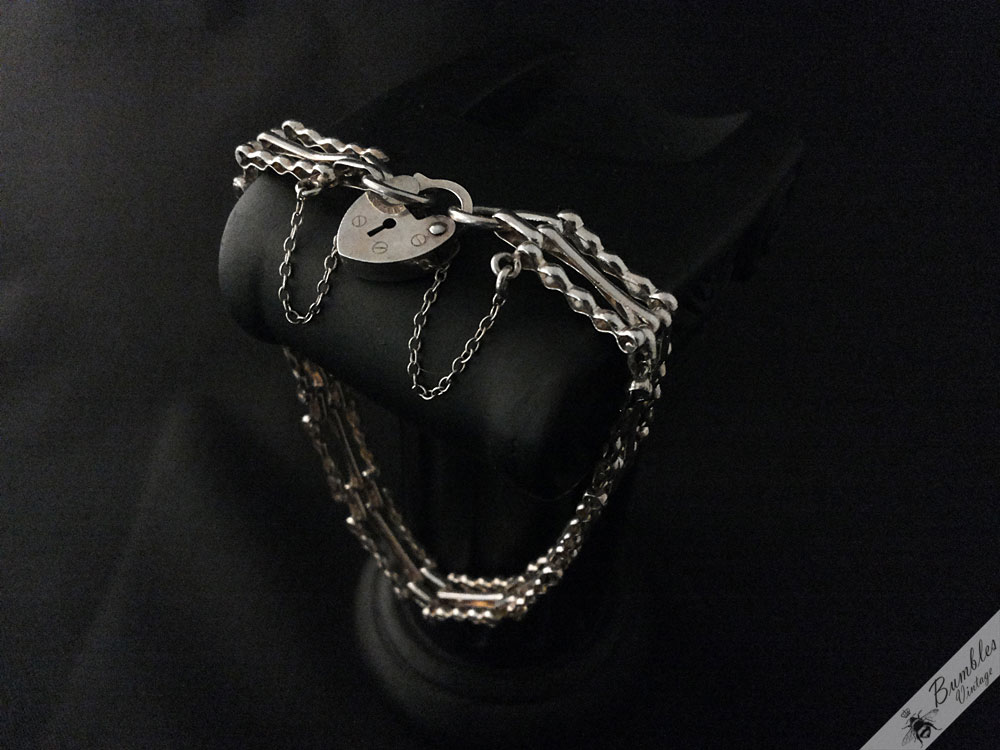 Vintage Sterling Silver Gate Bracelet - Image 4