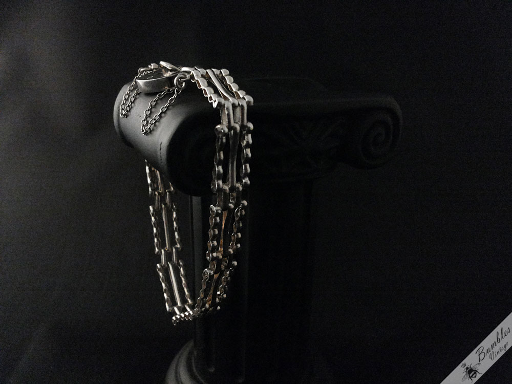 Vintage Sterling Silver Gate Bracelet - Image 5