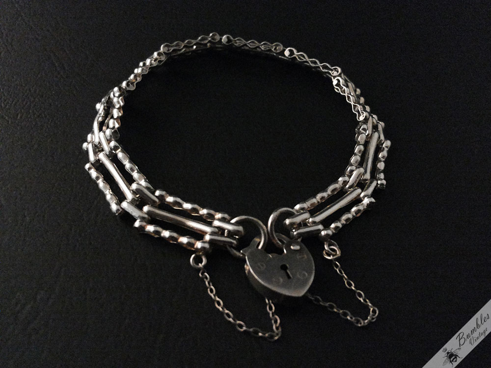 Vintage Sterling Silver Gate Bracelet - Image 6