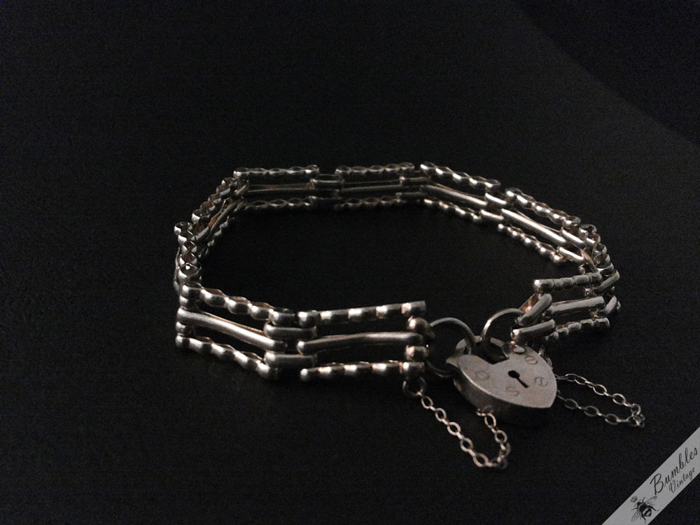 Vintage Sterling Silver Gate Bracelet - Image 8