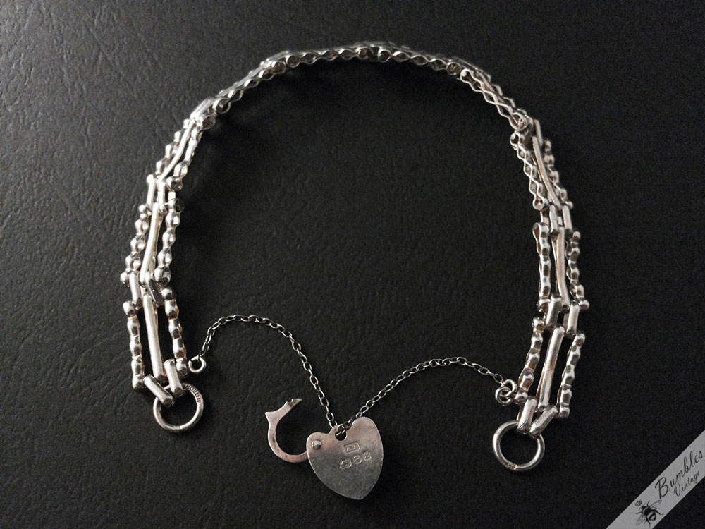 Vintage Sterling Silver Gate Bracelet - Image 9