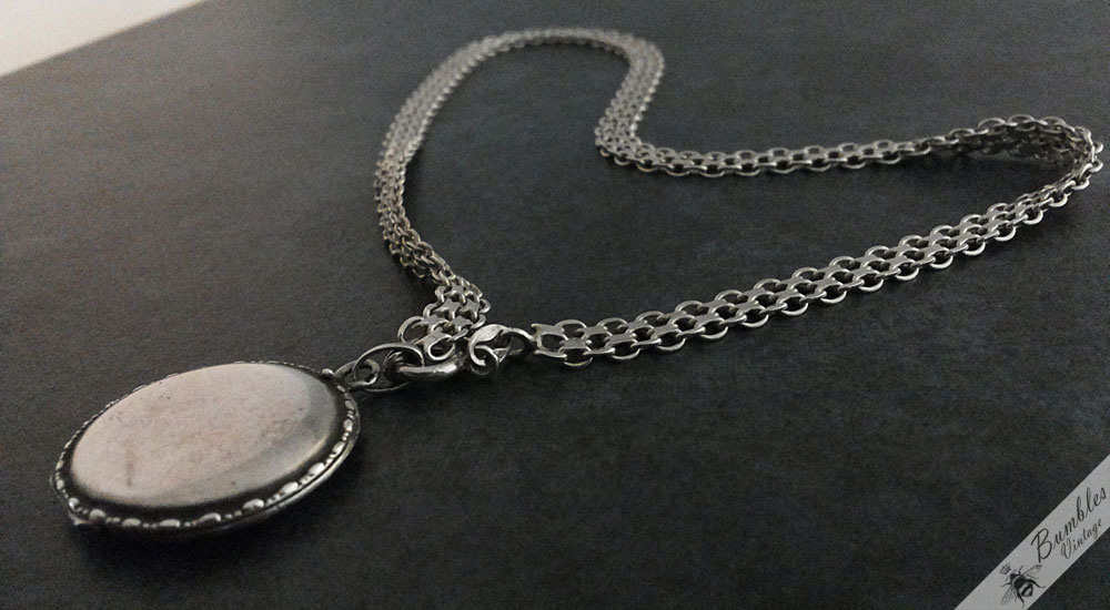 Vintage Sterling Silver Choker Locket Necklace - Image 2