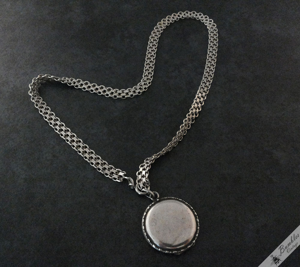 Vintage Sterling Silver Choker Locket Necklace - Image 3