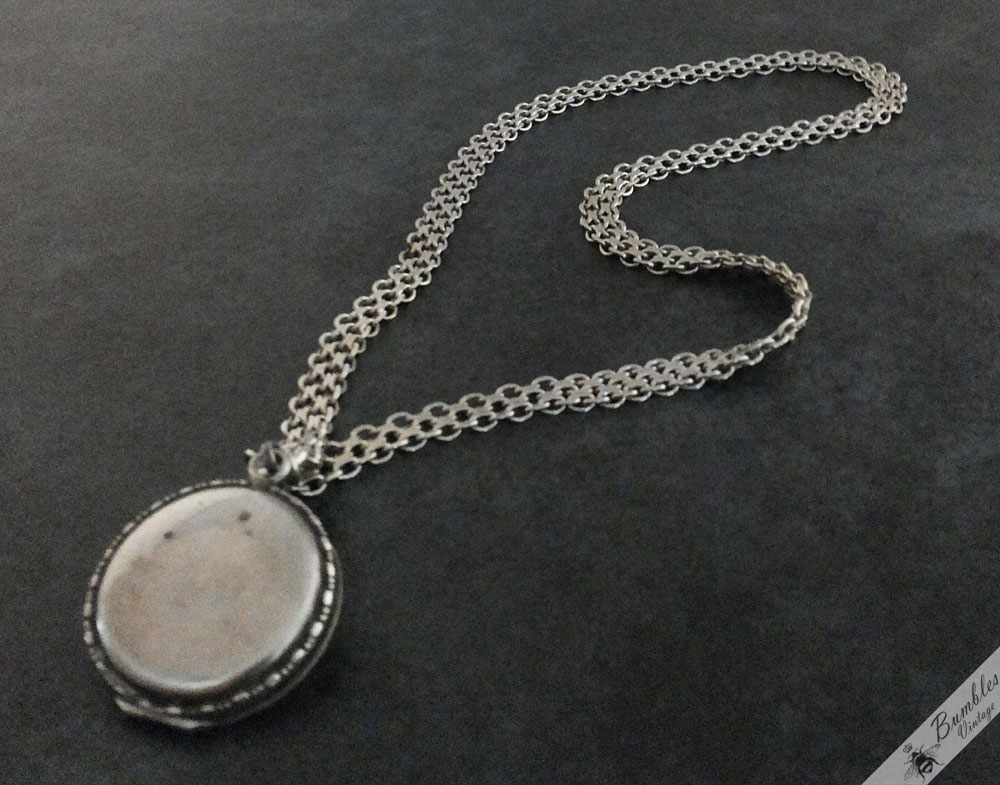 Vintage Sterling Silver Choker Locket Necklace - Image 7