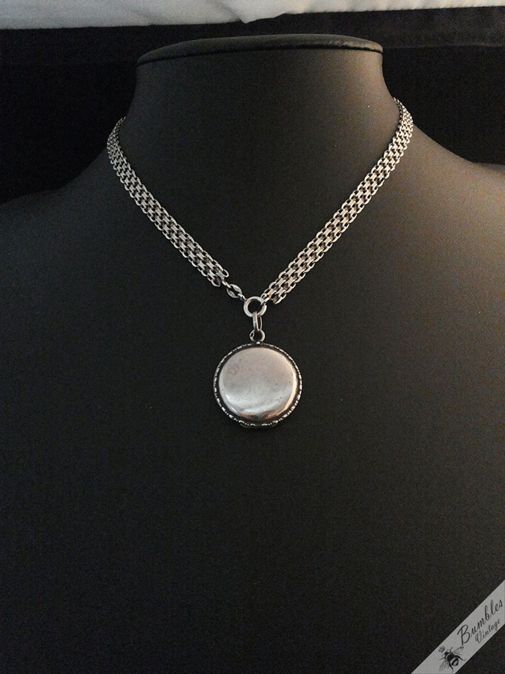 Vintage Sterling Silver Choker Locket Necklace - Image 8