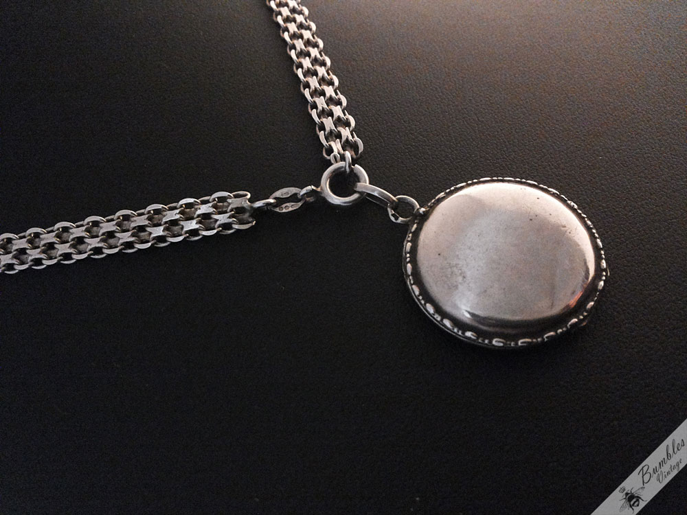 Vintage Sterling Silver Choker Locket Necklace - Image 9
