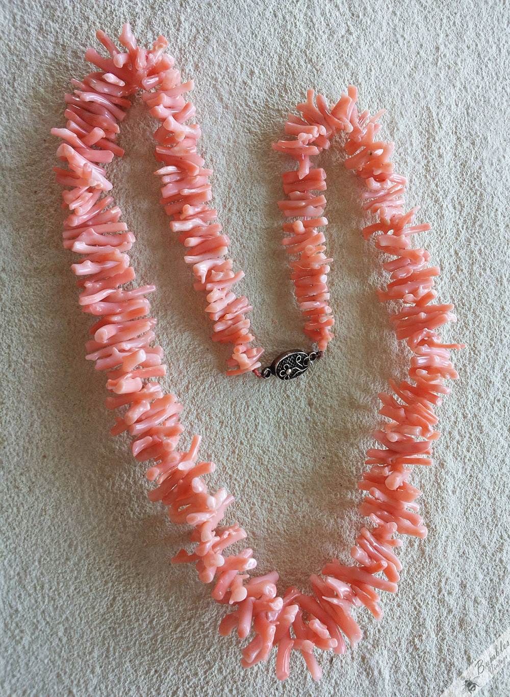 Vintage Angel Skin Natural Coral Graduated Branch Necklace - Image 4
