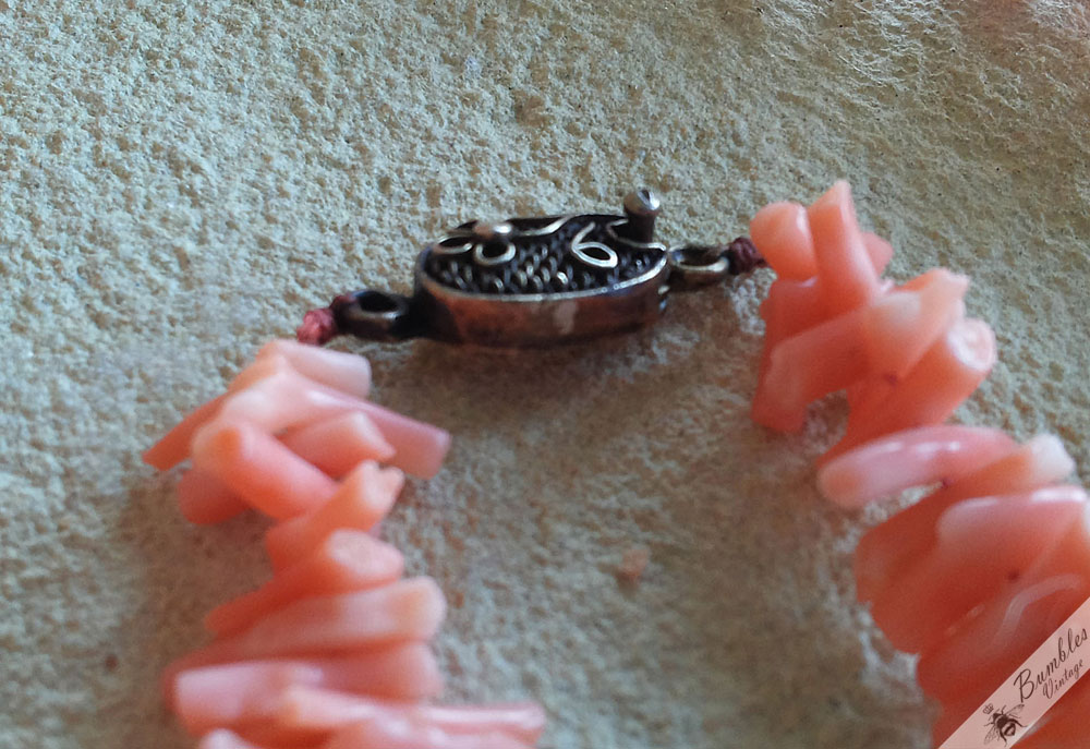 Vintage Angel Skin Natural Coral Graduated Branch Necklace - Image 5