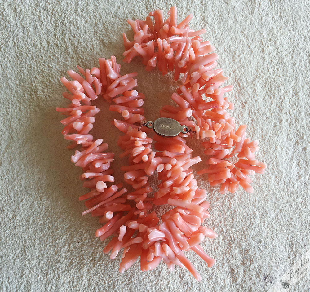 Vintage Angel Skin Natural Coral Graduated Branch Necklace - Image 10