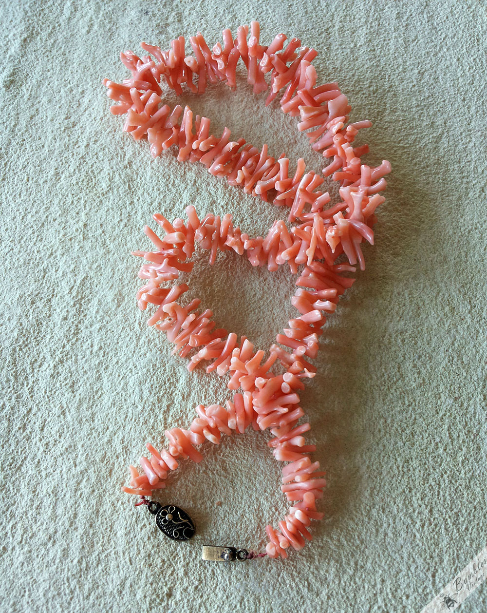 Vintage Angel Skin Natural Coral Graduated Branch Necklace