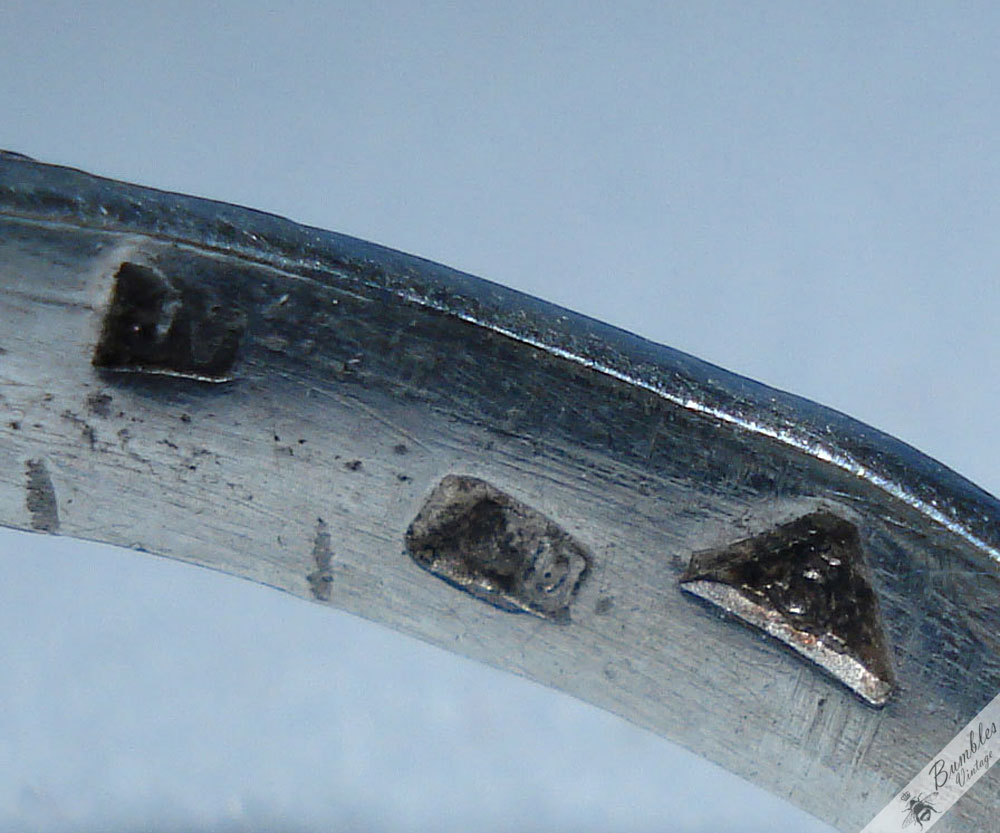 Vintage Silver Bohemian Simulated Sapphire European Ring c1940s - Image 7