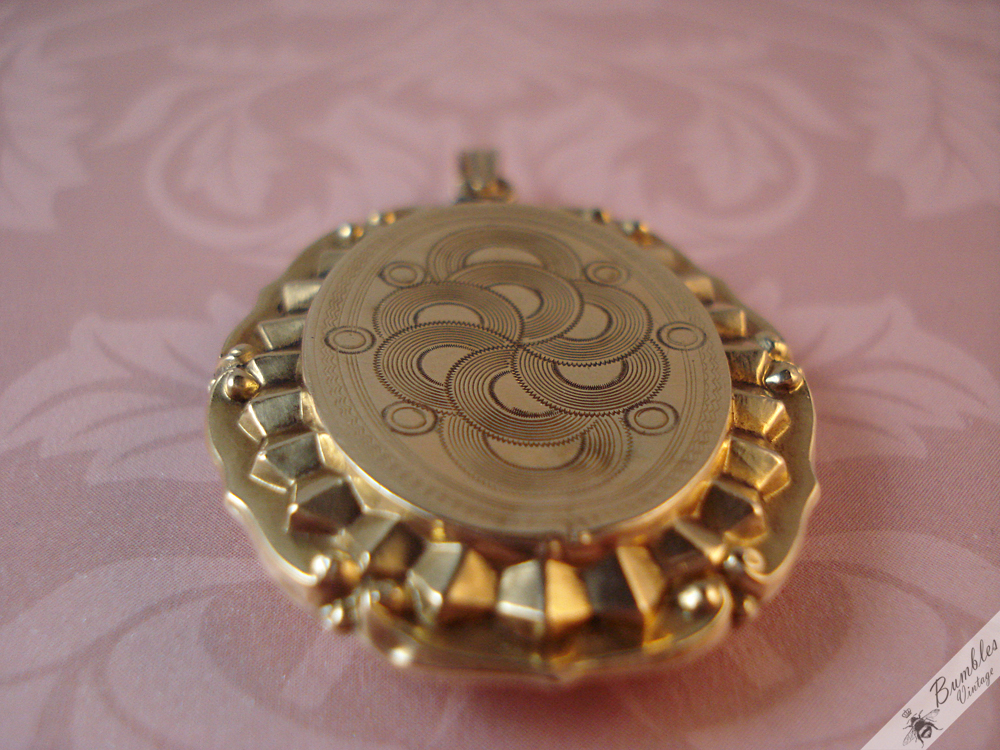 Antique Biedermeier Enamel Hand Painted 14k Gold Locket c1840 - Image 5