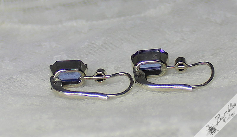 c1960 Bohemian Art Deco Sterling Silver Alexandrite Lever Earrings - Image 7
