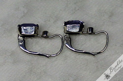 c1960 Bohemian Art Deco Sterling Silver Alexandrite Lever Earrings - Image 8